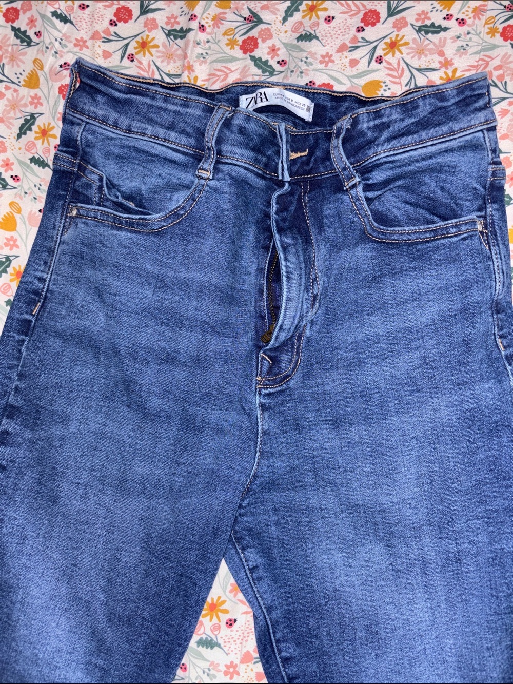 Zara Dark Blue High-Rise Jeans